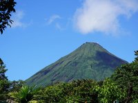 Freie Sicht auf den Vulkan Arenal von dem Hotel Casa Luna aus